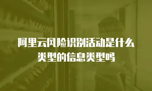 阿里云风险识别活动是什么类型的信息类型吗