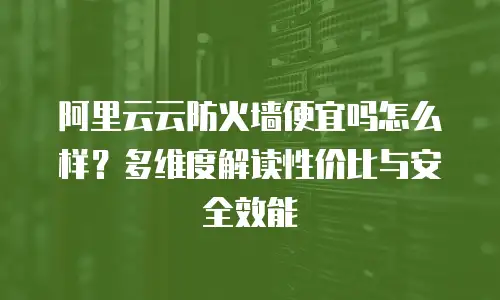 阿里云云防火墙便宜吗怎么样？多维度解读性价比与安全效能  
