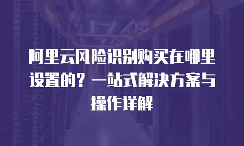 阿里云风险识别购买在哪里设置的？一站式解决方案与操作详解  