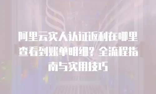 阿里云实人认证返利在哪里查看到账单明细？全流程指南与实用技巧