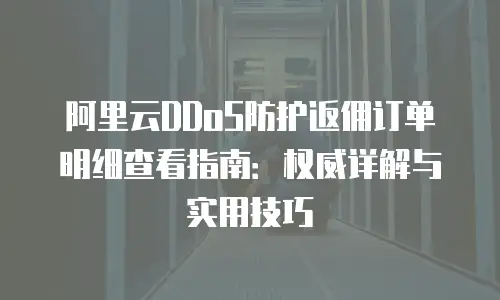 阿里云DDoS防护返佣订单明细查看指南：权威详解与实用技巧