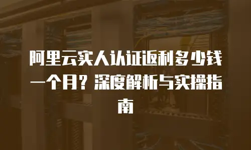 阿里云实人认证返利多少钱一个月？深度解析与实操指南