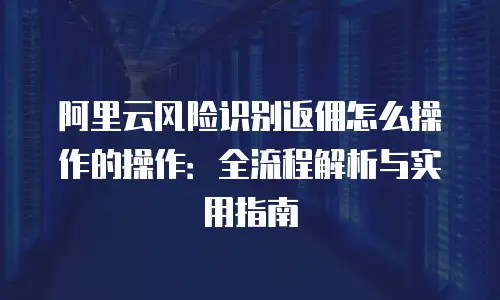 阿里云风险识别返佣怎么操作的操作：全流程解析与实用指南