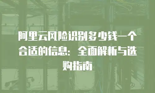 阿里云风险识别多少钱一个合适的信息：全面解析与选购指南