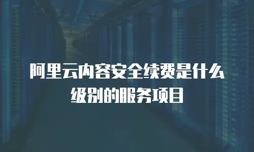 阿里云内容安全续费是什么级别的服务项目