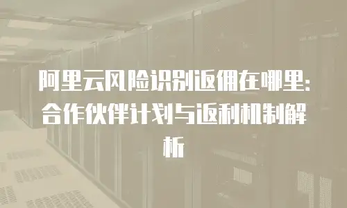 阿里云风险识别返佣在哪里：合作伙伴计划与返利机制解析