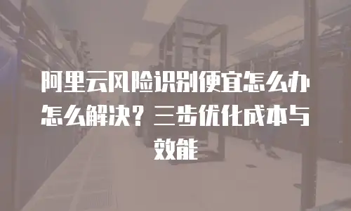 阿里云风险识别便宜怎么办怎么解决？三步优化成本与效能