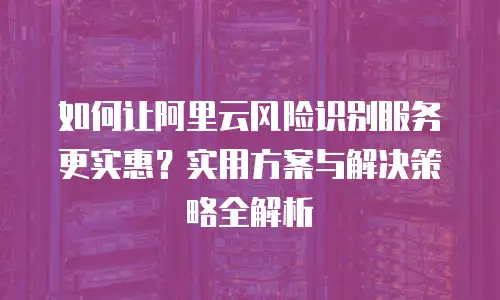 如何让阿里云风险识别服务更实惠？实用方案与解决策略全解析