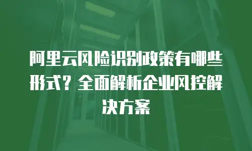 阿里云风险识别政策有哪些形式？全面解析企业风控解决方案