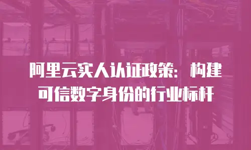 阿里云实人认证政策：构建可信数字身份的行业标杆