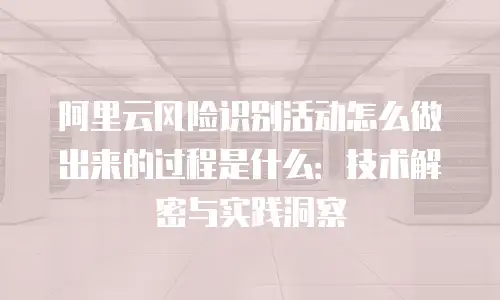 阿里云风险识别活动怎么做出来的过程是什么：技术解密与实践洞察
