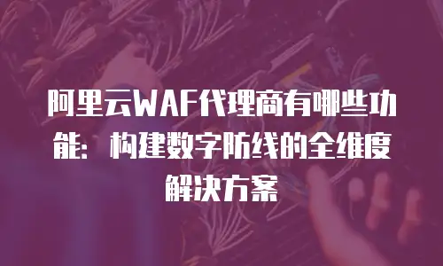 阿里云WAF代理商有哪些功能：构建数字防线的全维度解决方案