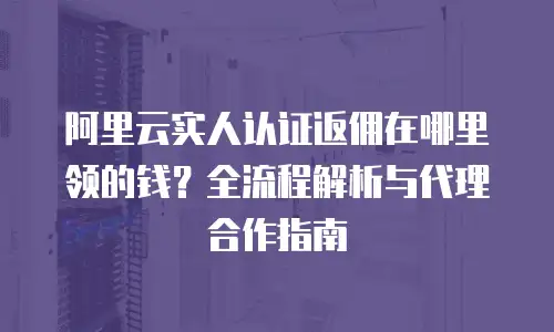 阿里云实人认证返佣在哪里领的钱？全流程解析与代理合作指南