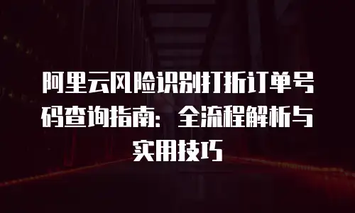 阿里云风险识别打折订单号码查询指南：全流程解析与实用技巧