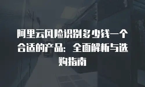 阿里云风险识别多少钱一个合适的产品：全面解析与选购指南