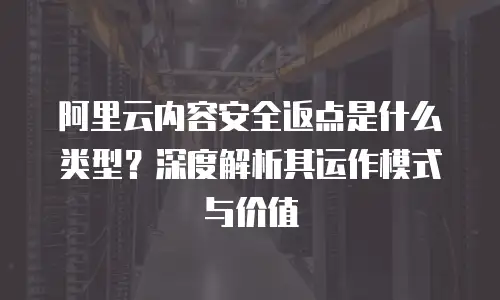阿里云内容安全返点是什么类型？深度解析其运作模式与价值