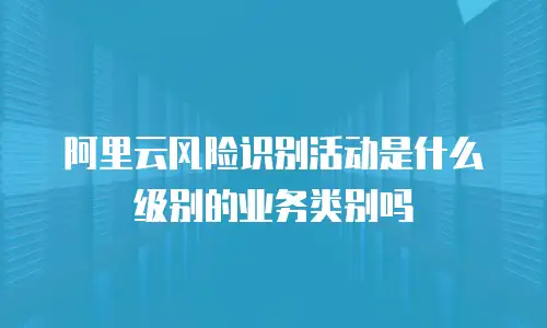 阿里云风险识别活动是什么级别的业务类别吗