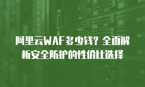 阿里云WAF多少钱？全面解析安全防护的性价比选择