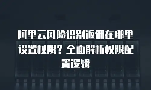 阿里云风险识别返佣在哪里设置权限？全面解析权限配置逻辑