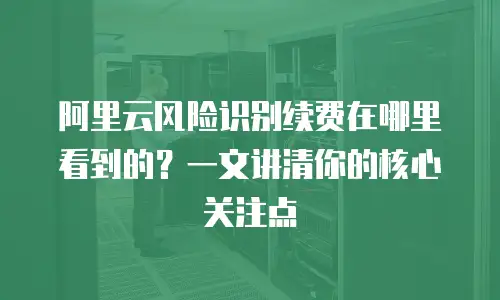 阿里云风险识别续费在哪里看到的？一文讲清你的核心关注点