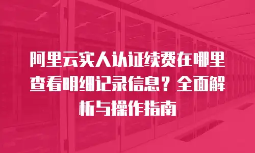 阿里云实人认证续费在哪里查看明细记录信息？全面解析与操作指南