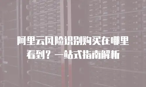阿里云风险识别购买在哪里看到？一站式指南解析