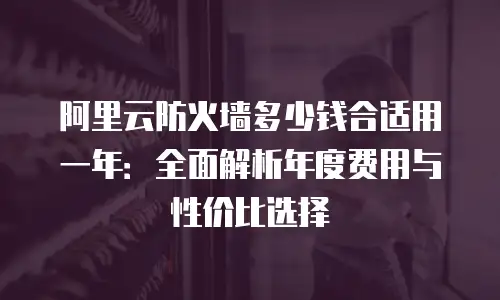 阿里云防火墙多少钱合适用一年：全面解析年度费用与性价比选择