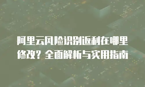 阿里云风险识别返利在哪里修改？全面解析与实用指南