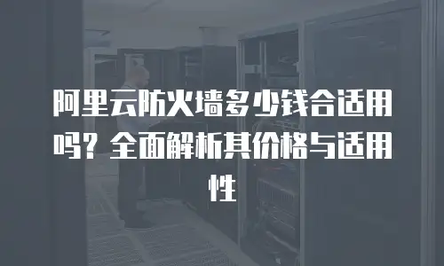 阿里云防火墙多少钱合适用吗？全面解析其价格与适用性