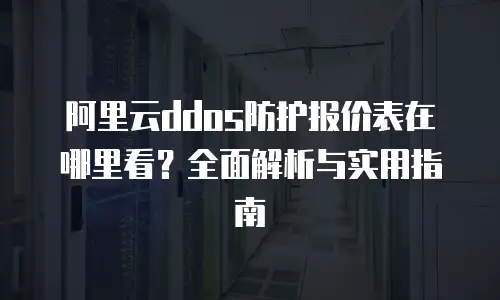 阿里云ddos防护报价表在哪里看？全面解析与实用指南
