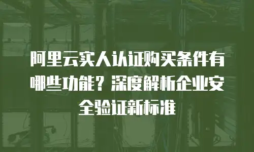 阿里云实人认证购买条件有哪些功能？深度解析企业安全验证新标准