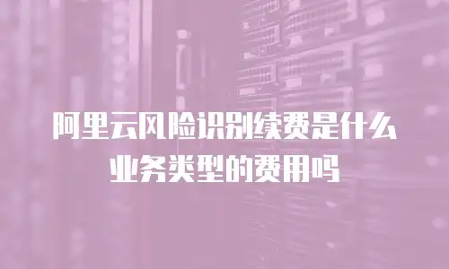 阿里云风险识别续费是什么业务类型的费用吗