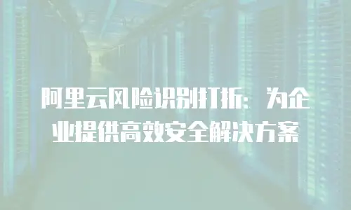 阿里云风险识别打折：为企业提供高效安全解决方案