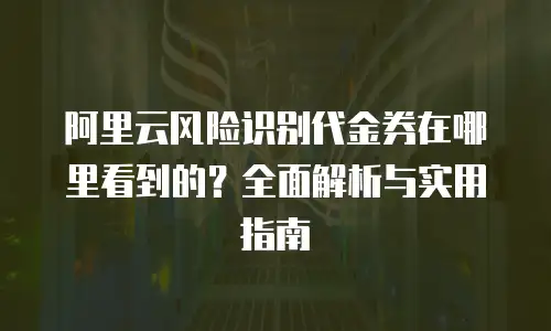 阿里云风险识别代金券在哪里看到的？全面解析与实用指南