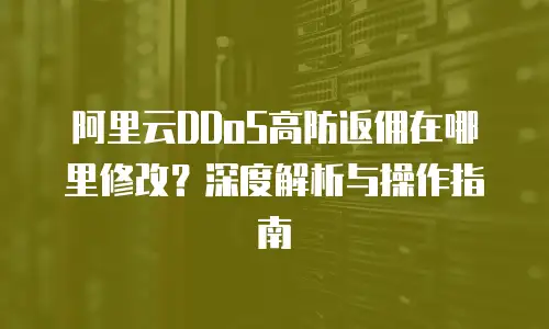阿里云DDoS高防返佣在哪里修改？深度解析与操作指南
