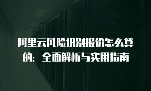 阿里云风险识别报价怎么算的：全面解析与实用指南
