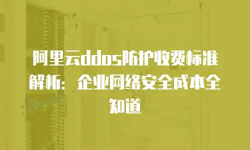 阿里云ddos防护收费标准解析：企业网络安全成本全知道