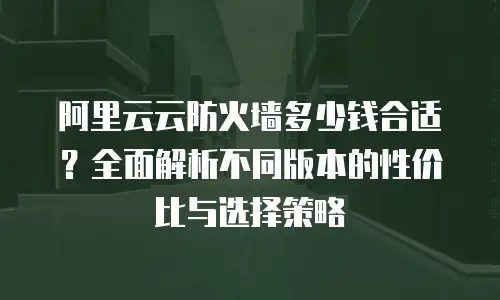 阿里云云防火墙多少钱合适？全面解析不同版本的性价比与选择策略