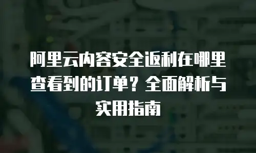 阿里云内容安全返利在哪里查看到的订单？全面解析与实用指南
