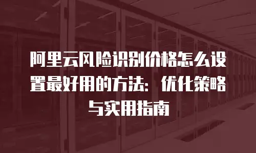 阿里云风险识别价格怎么设置最好用的方法：优化策略与实用指南