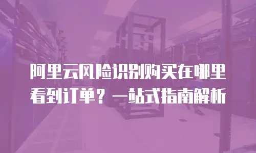 阿里云风险识别购买在哪里看到订单？一站式指南解析