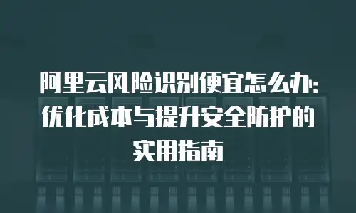 阿里云风险识别便宜怎么办：优化成本与提升安全防护的实用指南