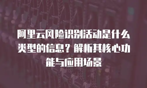 阿里云风险识别活动是什么类型的信息？解析其核心功能与应用场景