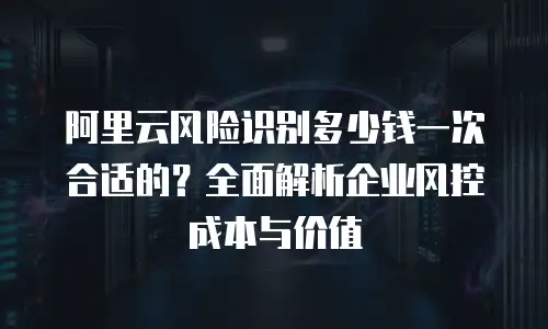 阿里云风险识别多少钱一次合适的？全面解析企业风控成本与价值