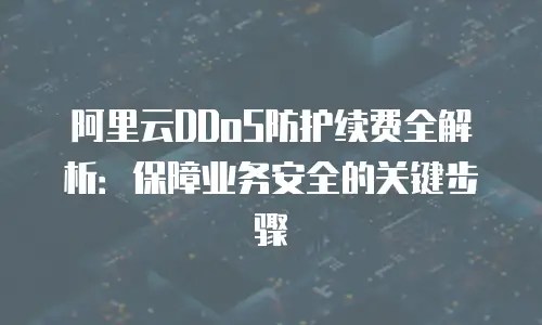 阿里云DDoS防护续费全解析：保障业务安全的关键步骤