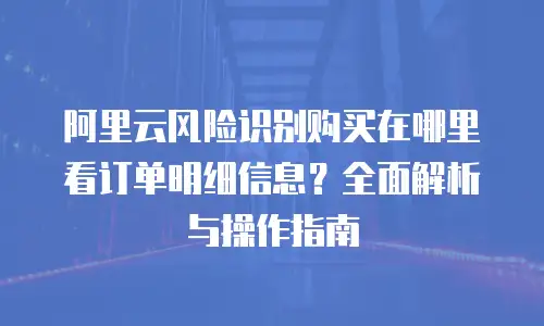 阿里云风险识别购买在哪里看订单明细信息？全面解析与操作指南