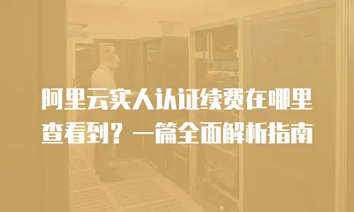 阿里云实人认证续费在哪里查看到？一篇全面解析指南