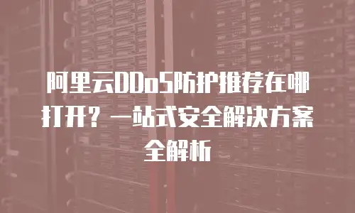 阿里云DDoS防护推荐在哪打开？一站式安全解决方案全解析