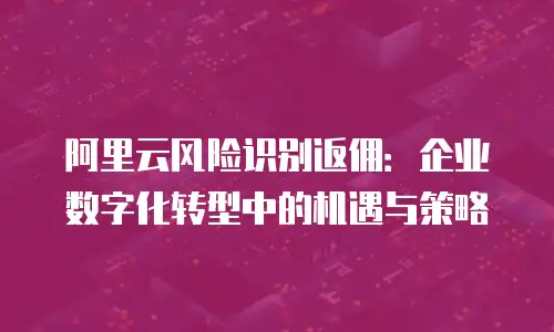 阿里云风险识别返佣：企业数字化转型中的机遇与策略