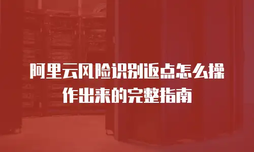 阿里云风险识别返点怎么操作出来的完整指南